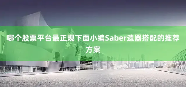 哪个股票平台最正规下面小编Saber遗器搭配的推荐方案