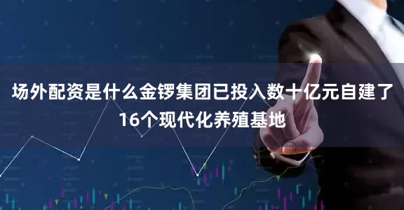 场外配资是什么金锣集团已投入数十亿元自建了16个现代化养殖基地