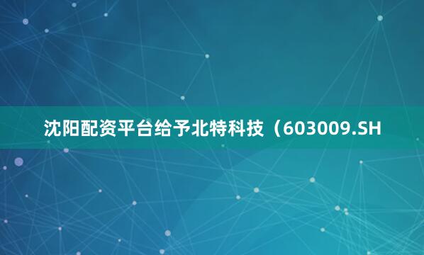 沈阳配资平台给予北特科技（603009.SH