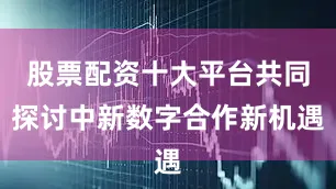 股票配资十大平台共同探讨中新数字合作新机遇